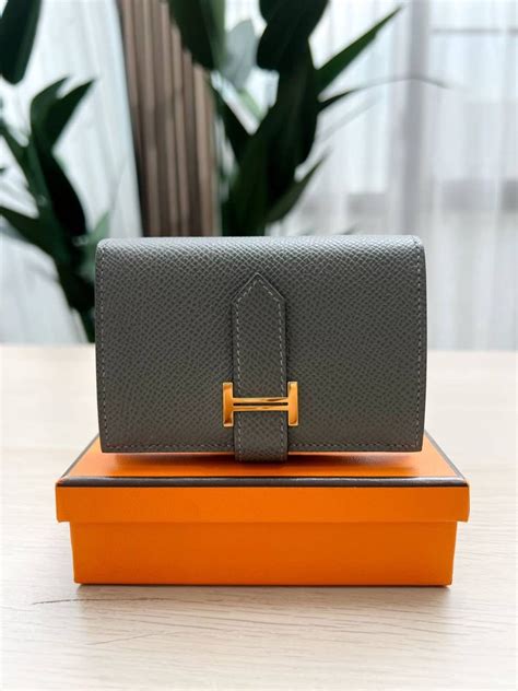 Hermès Mini Gris Meyer Epsom Béarn Wallet